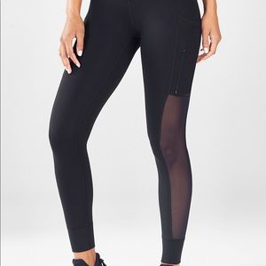 Black mesh power hold leggings Fabletics